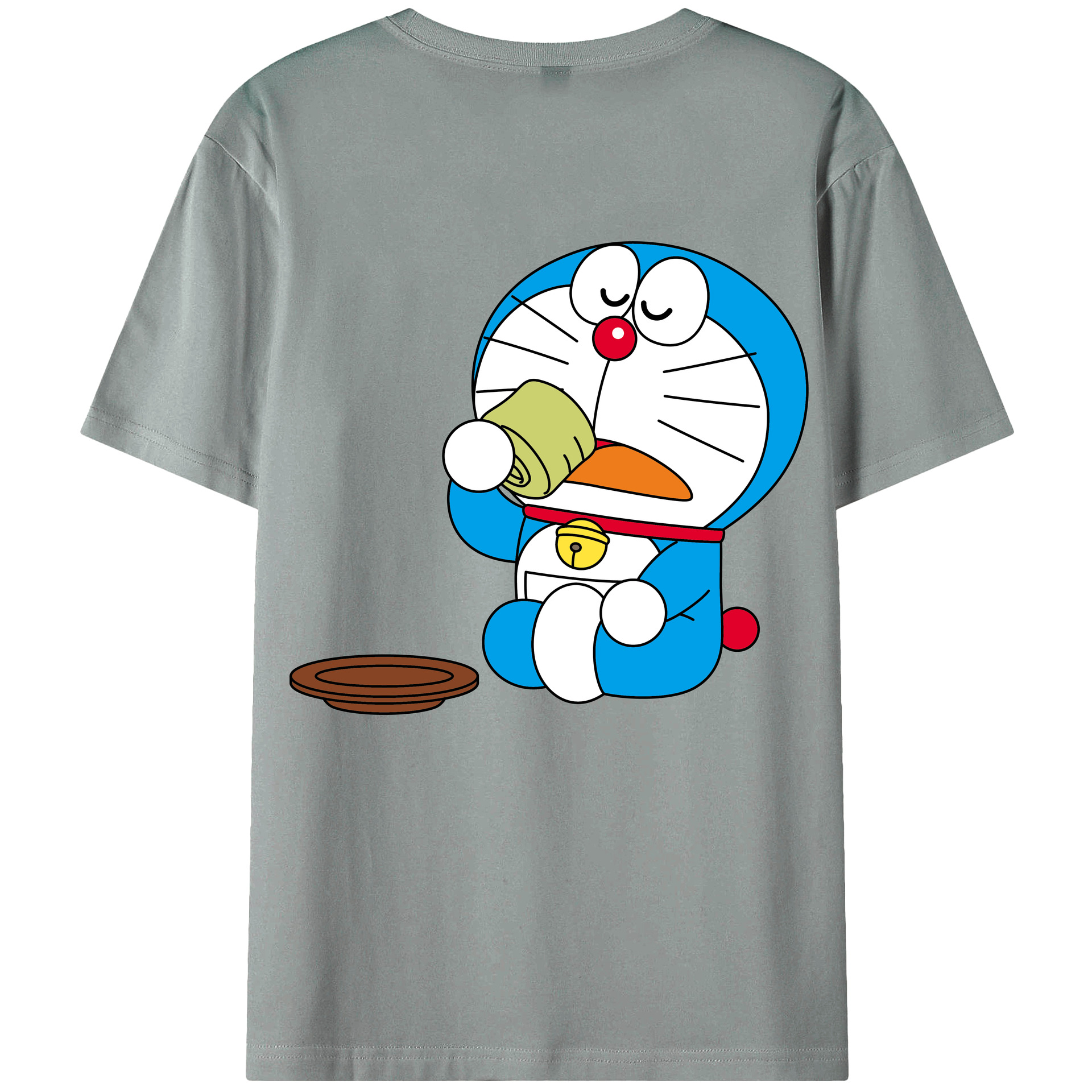 （画像用） ドラえもん Doraemon 綿100％ メンズ半袖Tシャツ（バックプリント） 通気性